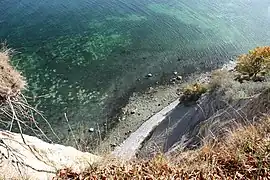 View down the white cliffs