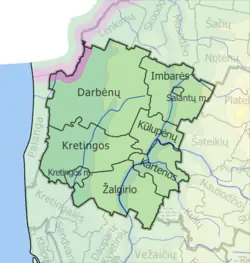 Map of Kretinga district municipality