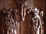 Crucifixion reredos, detail of the central group of figures