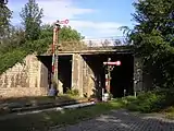 Rail crossing in the two-level station