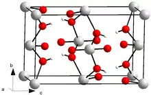 Ball and stick model of crystalline uranyl hydroxide