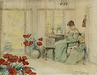 Marie and Vibeke Crocheting at their Home at Skagen Plantation (1898)