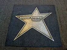 Kieślowski's star on the Walk of Fame in Łódź