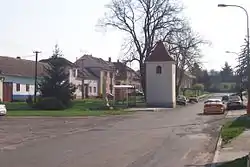 Centre of Kudlovice with a belfry