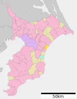 Location of Kujūkuri in Chiba Prefecture