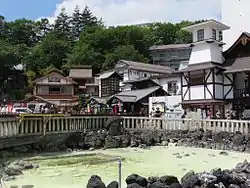 Yubatake hot spring in the center of Kusatsu