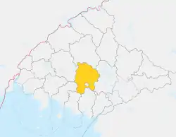 Map of North Pyongan showing the location of Kusong