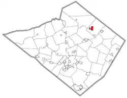 Location of Kutztown in Berks County, Pennsylvania