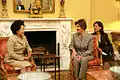 Kwon Yang-suk (left) with U.S. First Lady Laura Bush