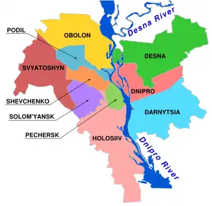 Location of Darnytskyi District
