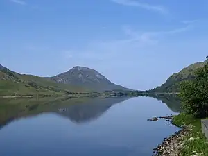 Diamond Hill, viewed from Kylemore Lough in the northeast.