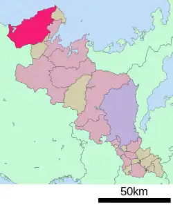 Location of Kyōtango in Kyoto Prefecture
