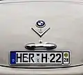Car with a combination of interchangeable and historic plate