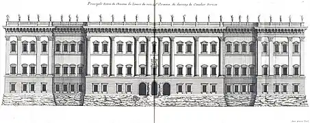 Bernini's third project (1665), engraved by Jean Marot