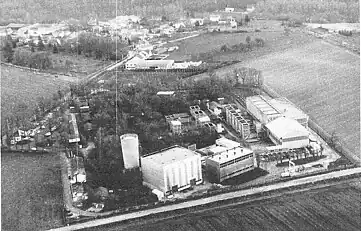 View of the site in 1970 with the village of Bouviers