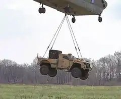 Oshkosh L-ATV in M1279 JLTV Utility configuration undergoing air-transport trials