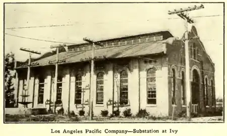 Los Angeles Pacific Railroad's Ivy Substation photographed c. 1909 for Street Railway Journal