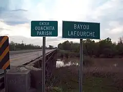Ouachita/Richland Parish Line over Bayou Lafourche