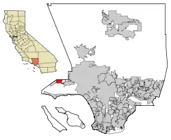 Location of Agoura Hills in Los Angeles County