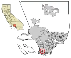 Location of Lomita in Los Angeles County, California
