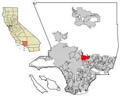 Location in Los Angeles County and the State of California