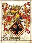 Arms of the King of Vlachs from the Portuguese Livro do Armeiro-Mor. (Perhaps from the Second Bulgarian Empire).