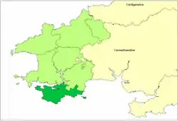 Pembrokeshire showing Castlemartin Hundred