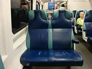 Seats in LIRR M7 cars