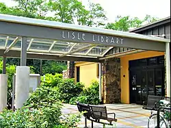 Lisle Library District entrance canopy.