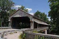 A covered bridge in the township