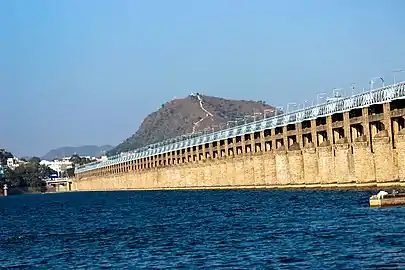 Lake side view of Prakasam Barrage