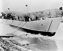 Launch of LST-32, 22 May 1943