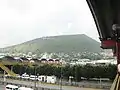 View of (extinct) volcano "La Caldera" taken from the Metro La Paz station of the Mexico City Metro in the city/municipality of Los Reyes Acaquilpan