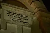 Inscription on the left side of the Laferla Cross shrine.