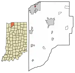 Location of Pottawattamie Park in LaPorte County, Indiana.