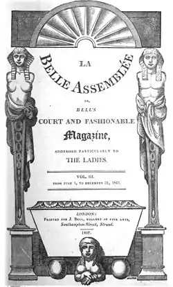 Title page from La Belle Assemblée or, Bell's court and fashionable magazine Volume III, 1807