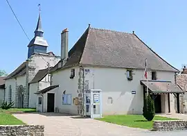 The town hall and the priory in La Celle-sous-Gouzon