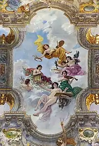 Paintings on the ceiling of the Hall of Illustrious.