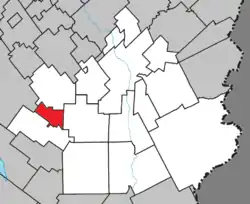 Location within Beauce-Sartigan RCM