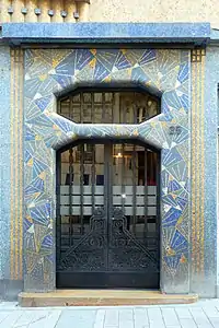 Mosaics - Maison bleue (Rue d'Alsace no 28), Angers, France, designed by Roger Jusserand, and decorated with mosaics by the Odorico fréres, 1928