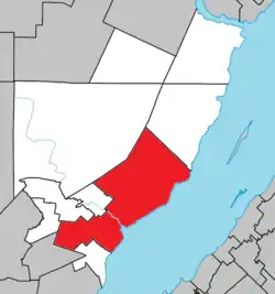 Location within Charlevoix-Est RCM