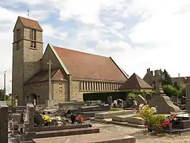 The church, destroyed in July 1944 and rebuilt after the war