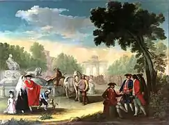 La Puerta de Alcalá vista desde La Cibeles (1785), by Ginés Andrés de Aguirre
