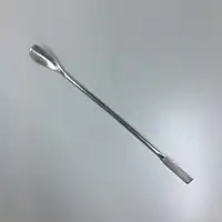 A stainless steel laboratory spatula