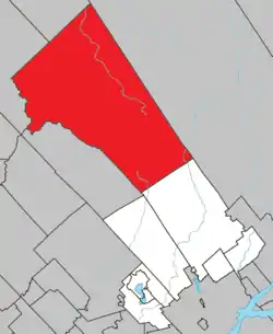 Location within La Jacques-Cartier RCM.