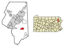 Location of Moscow in Lackawanna County, Pennsylvania