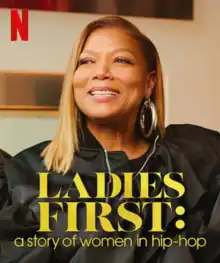 The poster shows Queen Latifah smiling in a black ruffled top. The series title is in gold letters at the bottom of the poster.
