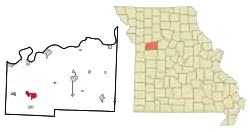 Location of Odessa, Missouri
