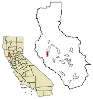 Location of Lakeport in Lake County, California