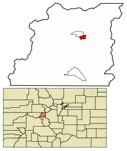 Location of the City of Leadville in Lake County, Colorado